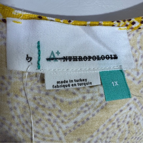 Anthropologie Yellow Vneck Ruffle Midi Dress Size 1x NWT - Picture 8 of 12